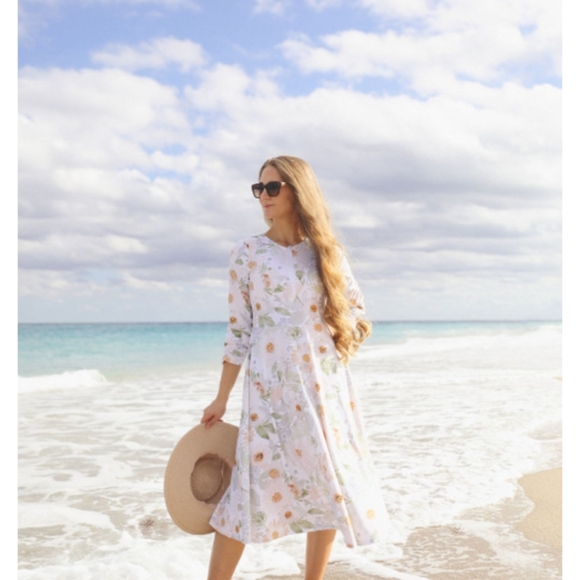 Dainty Jewells Swimdress in Cream, Blush and Green - Picture 3 of 10